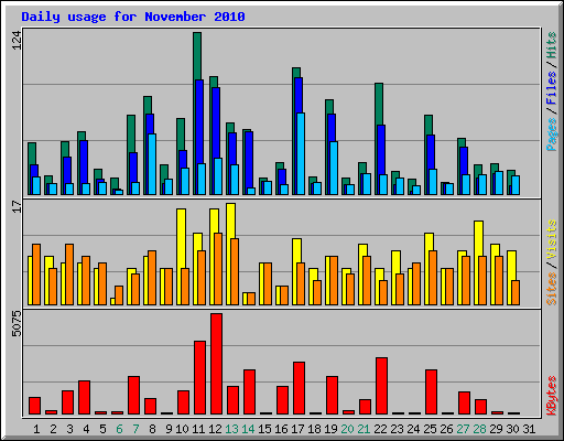 Daily usage for November 2010