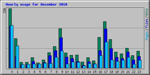 Hourly usage for December 2010