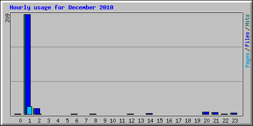 Hourly usage for December 2010